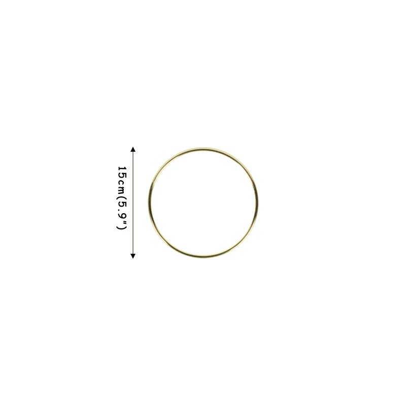Железный Золотой металлический Цветочный Венок кольцо Обручи Свадебные украшения Искусственный эвкалипт Зеленые Листья лозы Висячие гирлянды поставки - Цвет: 1pcs 15cm