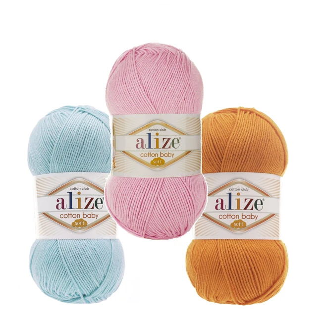 Alize Cotton BABY SOFT Yarn 100gr-270mt %50 Cotton Hand Knitting Crochet  Amigurumi Blanket Home