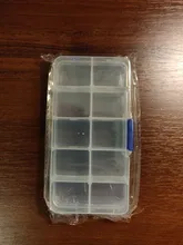 Caja de almacenamiento con bolsillos para señuelos de pesca, caja de 10 compartimentos para cebos de pesca, transparente, cuadrada