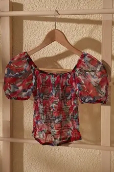 

Trendyol Printed Gauze Knitted Blouse TWOSS20BZ1091