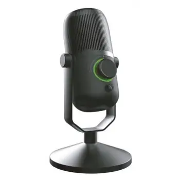 

MICROPHONE WOXTER MIC STUDIO 100 PRO-RECORDING CARDIOID/OMNI DIRECTIONAL-HEADPHONE INPUT-LED LIGHTS ENVIRONMENTAL USB