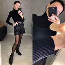 Knitted Sweater Jumper Pull Winter Tops Basic Turtleneck Women Korean Warm Autumn Slim