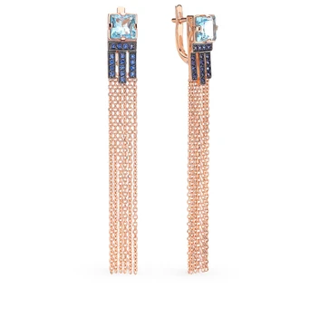 

Gold earrings with Topaz and cubic zirconia sunlight sample 585