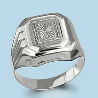 

Men's print aquamarine without inserts, Silver 925 tests