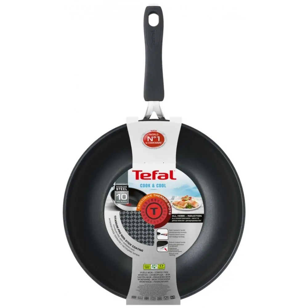 Сковорода вок Tefal Cook&Cool G7151925 28 см|Сковороды| |