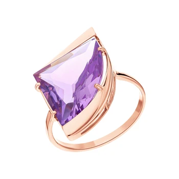 

Gold ring with amethyst sunlight sample 585