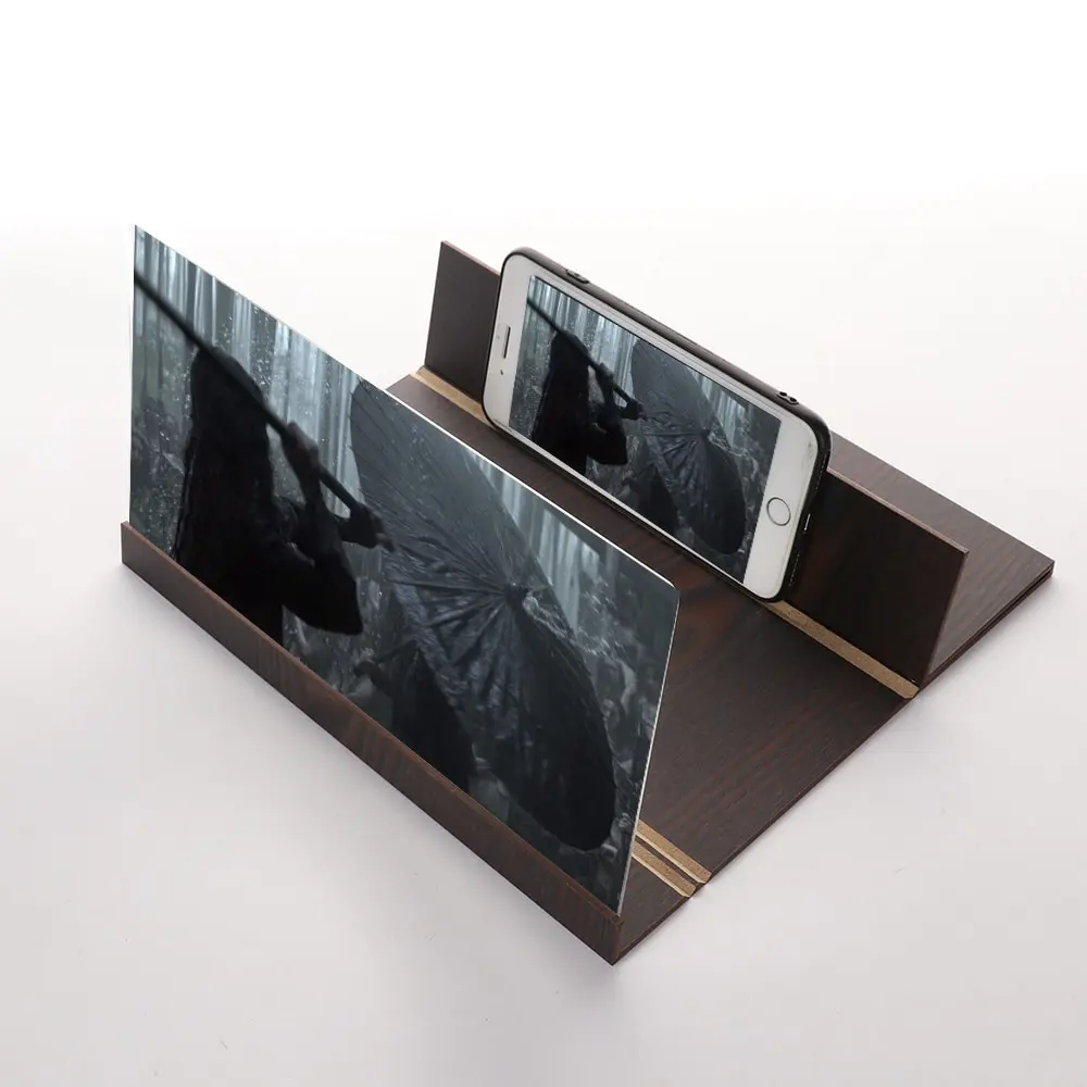 Увеличитель 3D экрана телефона деревянный(Темно-коричневый