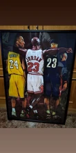 Poster Basketball Wall-Pictures Canvas Kobe Bryant Stars Lebron James Michael Living-Room