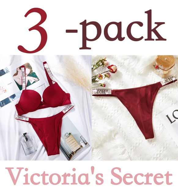 NEW Sexy Rhinestones Comfortable Lingerie Femme Set Push Up Bra Victoria's Secret Women Lingerie Set 2 Pieces Brand Underwear sky blue