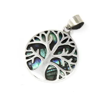 

Silver pendant Tree of life 22mm-Abalone
