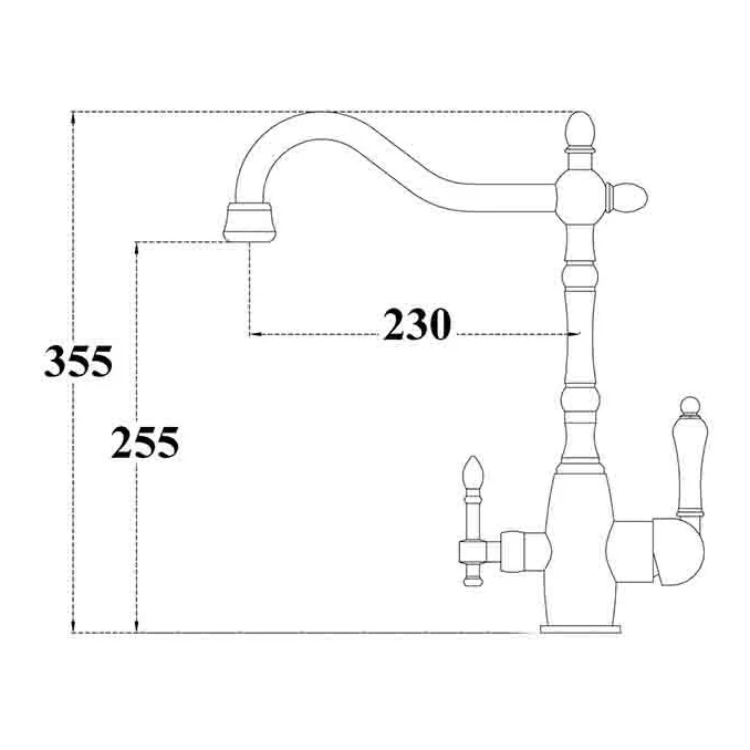 Смеситель для кухни под фильтр ZorG Sanitary ZR 312 YF-33 BR LIGHT(Аэратор, керамический картридж