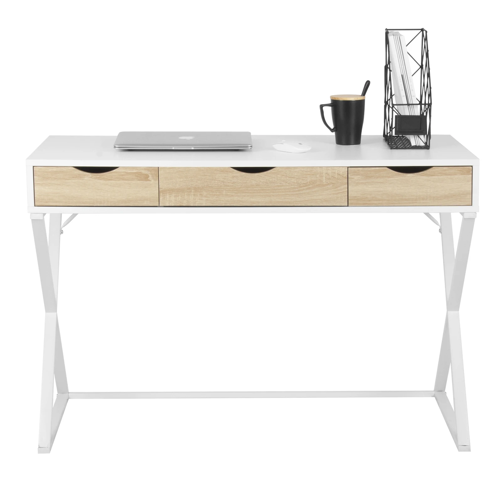 Coco table de bureau blanche avec tiroir 73x108x50cm