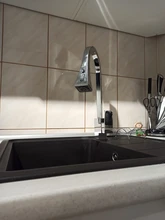 Tap Kitchen Faucet Pull-Out Cold-Water-Mixer Single-Hole-Handle Swivel Hot Black 360-Degree