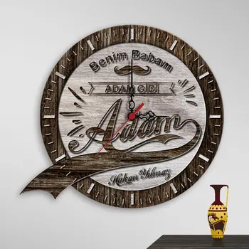 

Personalized My Dad for Man As Design Decorative Wooden Wall Clock
