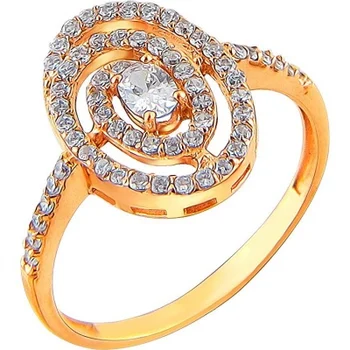 

Esthete ring with 62 cubic zirconia silver with gilding