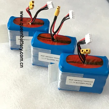 

RC model aircraft battery 11.1v 10.8v 3s2p 18650 GA NCR18650GA 7000mAh 7AH with 18awg XT30 with 50mm JST balancer wires