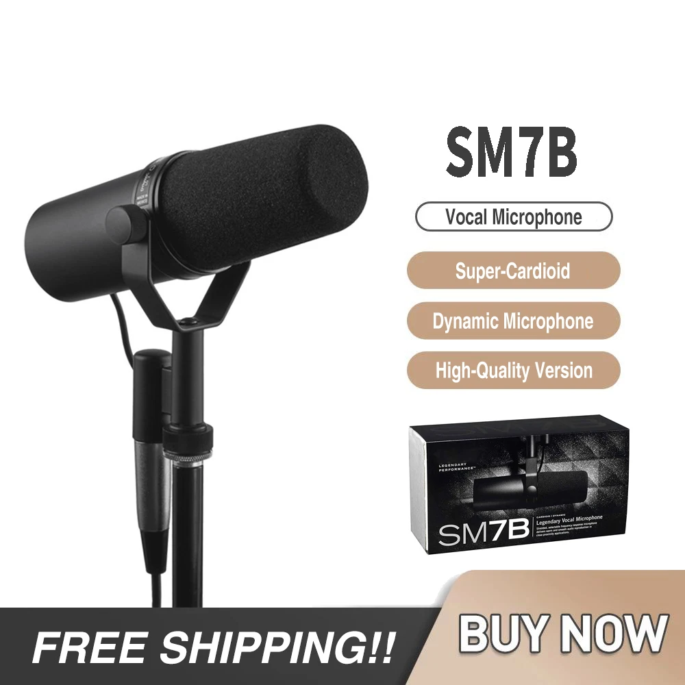 SM7B Studio Microphone Advertising Radio Host Narration Dubbing  Professional Dynamic Microphone with Frequency Response