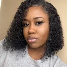 Bob Peluca de agua onda de encaje frente pelucas de cabello humano para las mujeres negras 13x4 peluca Frontal de encaje Pre arrancado brasileño de la onda profunda peluca Frontal