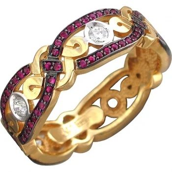 

Esthete ring with rubies and diamonds in 750 Yellow Gold