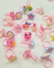 Anillo de fruta bonita para niñas, sortija Multicolor de colores, fruta bonita, traje de princesa, 12 Uds.