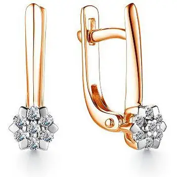

Alcor earrings with 14 diamonds in red gold
