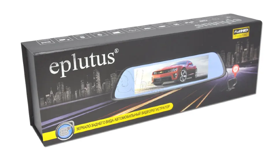 Автомобильный видеорегистратор-зеркало Eplutus D80 с 2-я камерами Full HD