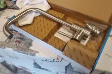 Leeme-grifo de acero inoxidable con un solo Mango para la cocina, rociador de un solo orificio, cepillado, L74998A-4 3