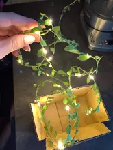 Tiny leaf garland fairy light decor LED Copper Wire string lights for Wedding forest