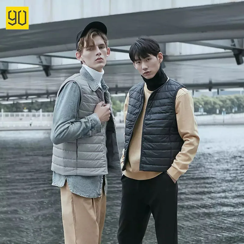 

90Fun Cotton Vest Men s Jacket Far Infrared Function Lining Winter Warm Vest Coat Can Match With Sweater Shirt Round V Neck 2020