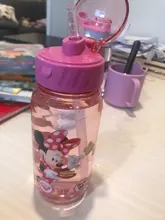 450ml de dibujos animados de Disney Mickey mouse, niños de plástico de taza paja los estudiantes agua potable chico botella a prueba de fugas nuevo