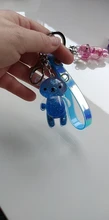 Llavero líquido de oso brillante con arena movediza, llavero acrílico con llavero, mochila con colgantes para parejas, mujeres, hombres, novios, regalo