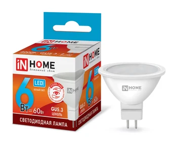 

LED lamp LED-JCDR-VC W 6 V GU5.3 4000 480Лм IN HOME