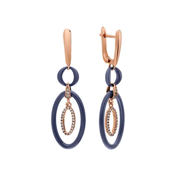 

Silver earrings with ceramics and cubic zirconia sunlight sample 925