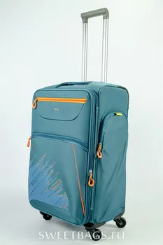 

Suitcase textile medium Impreza (with applique) Green