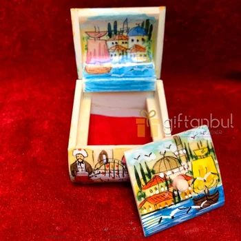 

Turkish Bone Box Jewellery Box Ring Box Wedding Ceremony Proposal Handmade Hand Painted Compartment Box Women