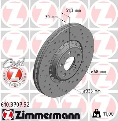 Диск тормозной VOLVO SPORT с антикоррозионным покрытием Coat Z Z