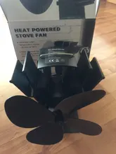 Wood Burner Stove-Fan Fireplace Heat-Powered 4-Blade Log Heat-Distribution Black Home