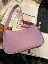 Bolso de piel sintética suave para mujer, bolsa de hombro pequeña de diseño a la moda, Color sólido Retro, Color púrpura
