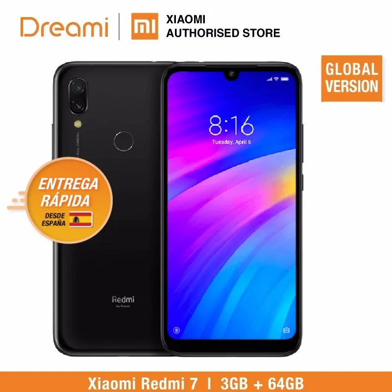 Глобальная версия Xiaomi Redmi 7 64 Гб rom 3 ram (абсолютно новая и запечатанная коробка) в