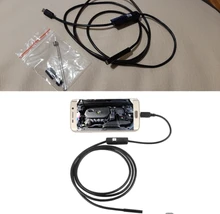 Cámara endoscópica flexible IP67, impermeable, cable flexible de 1 o 2 m, diámetro de 5.5 o 7 mm, boroscopio para inspección de instalaciones húmedas, para Android o PC portátil, 6 luces LED, ajustable