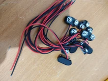 10 Uds 6F22 adaptador de batería de 9V Snap clip conector cables titular DC 5,5*2,1 jack de cable de alimentación para Arduino Jack DIY