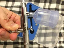 Pistola de PULVERIZACIÓN de 40CC, aerógrafo de alimentación por gravedad con doble acción, para pastel, tatuaje, pistola de pintura, aerógrafo, herramienta para uñas de 0,3mm, 20cc