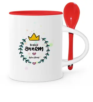 

Personalized Queen Mom Red Spoon Mug Cup-1