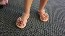 Zapatos de verano para niños, sandalias de princesa para niñas pequeñas, zapatos transpirables suaves con lazo