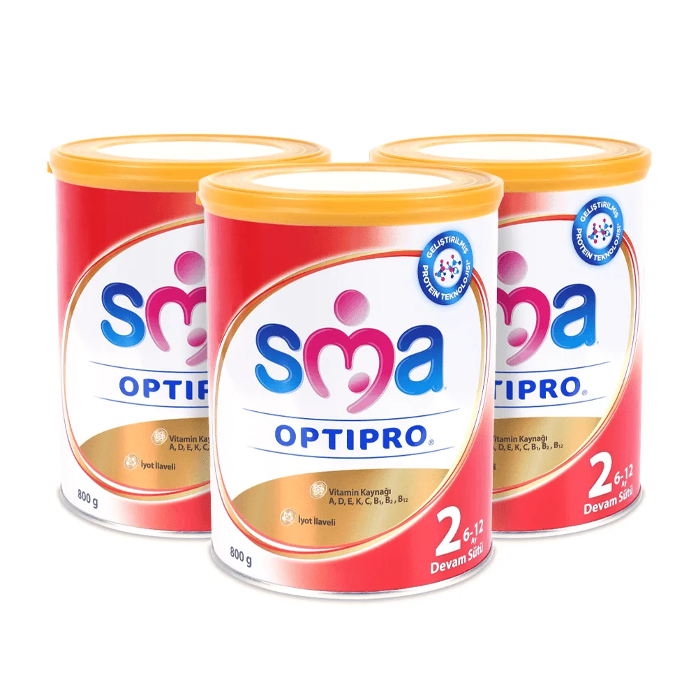 SMA 2 Optipro детская добавка для здоровья пищевая Детская Бутылочка молочная детская формула для+ 6 месяцев 800 гр. X 3 коробка