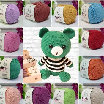 

4pcs High Quality Cotton Baby Soft Yarn 100gr Hand Knitting Crochet Worsted Wool Thread Colorful Eco-dyed Needlework Cashmere