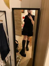 BONJOMARISA de moda botas de plataforma de tacón grueso cuñas media pantorrilla botas de mujer casual de marca de fondo grueso zapatos de invierno Mujer