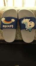 Zapatillas de unicornio arcoíris para niños y niñas, zapatos de playa, pantuflas suaves para interiores