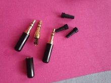 3 uds Jack 3,5mm R conector 3 polos chapado en oro estéreo jack de 3,5mm de auriculares con adaptador de enchufe de cola para fijar el cable estable