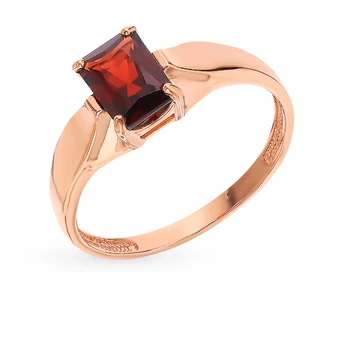 

Gold ring with Garnet sunlight sample 585 test